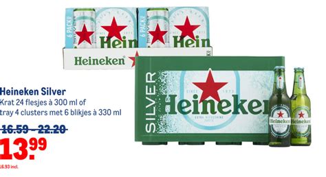 Heineken Silver Blikje Bier Krat Bier Folder Aanbieding Bij Makro