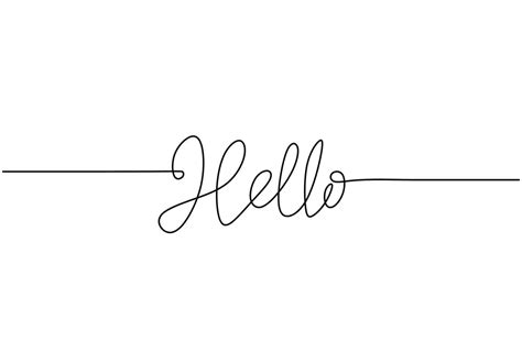 Hello Handwritten Inscription Hand Drawn Lettering Calligraphy One