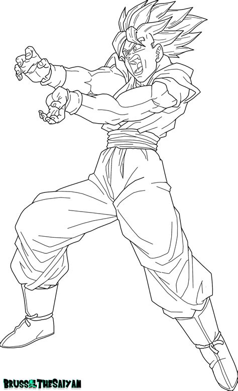 Super Saiyan Goku 4 Lineart By Brusselthesaiyan On Deviantart