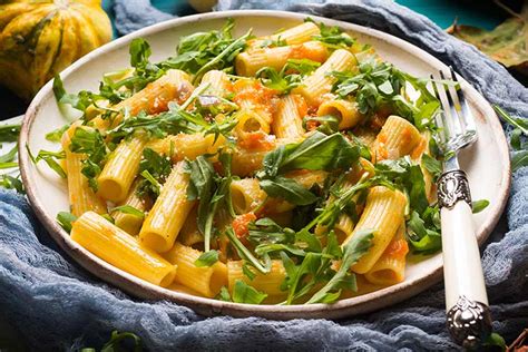 Rigatoni In Crema Di Zucca E Rucola Pasta Poiatti L Originale