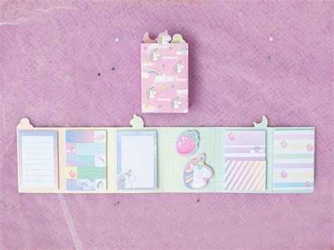 Unicorn And Rainbow Sticky Notes Set Buku Alat Tulis Alat Tulis Di