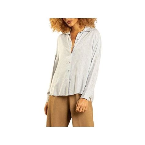 Chemise manches longues rayée oversize INAELLE Bleu Bleu Cdiscount