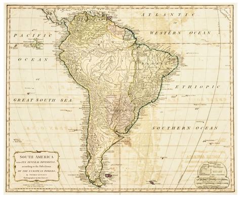 An Antique Map Of South America Dated By Thomas Kitchen Artzze