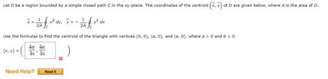 Solved Let D Be A Region Bounded By A Simple Closed Path C Chegg