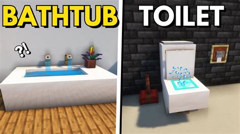 Minecraft Bathroom Build Hacks Designs Youtube