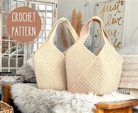 Crochet Tote Bag PATTERN Gift For Mom DIY Beach Bag Etsy UK