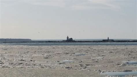 Lighthouse on frozen Lake Erie, was around 60 today. Taken from the E 9th pier. 2/20/2016 ...