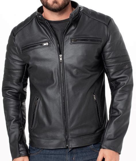 Jaqueta De Couro Masculina Moto Speed Preta Ana Bello Jaqueta