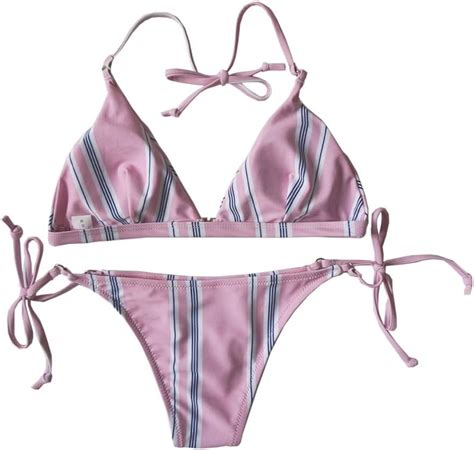 Rosa Frauen Bikini Set Sexy Gepolsterte Frauen Badeanzug Push Up