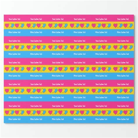 Pansexuality Pride Flag With Text Wrapping Paper Zazzle