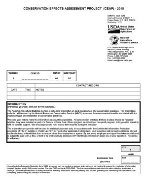 Fillable Online Nass Usda CONSERVATION EFFECTS ASSESSMENT PROJECT CEAP