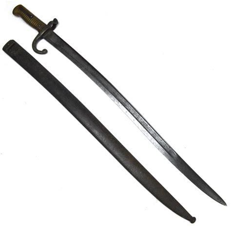 French M1866 Chassepot Bayonet w/ Scabbard (St. Etienne, Fevrier 1874 ...