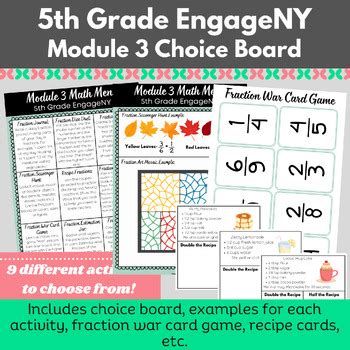 Grade 5 Module 3 Eureka EngageNY Choice Board Addition Subtraction Games