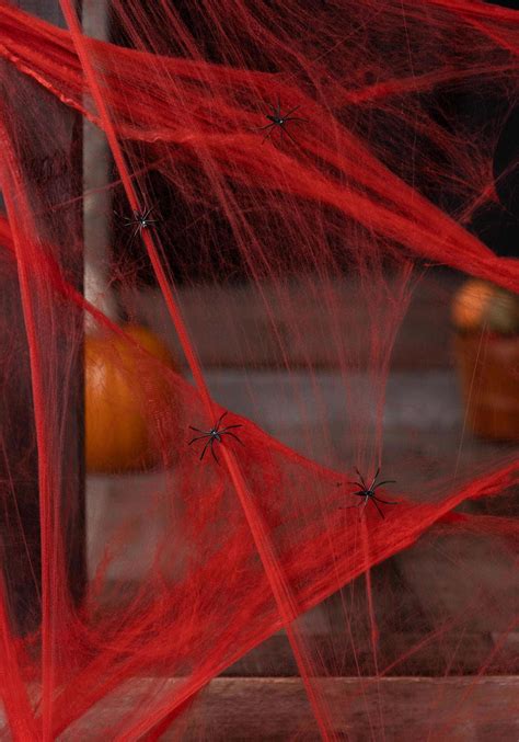 200 Square Ft Red Spider Web Prop Halloween Spider Webs