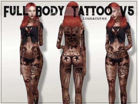 L0unas Full Body Tattoo V5 Lounacutex Sims 4 Tattoos Sims 4 Sims