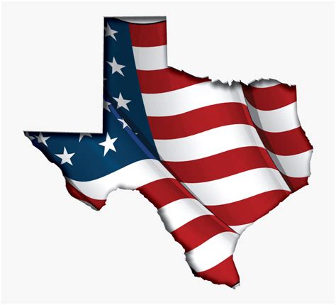 Texas State With Us Flag Inside Transparent Background United States