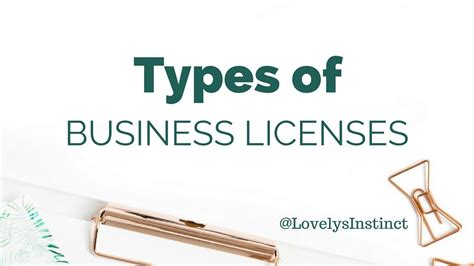 Types Of Business Licenses Youtube