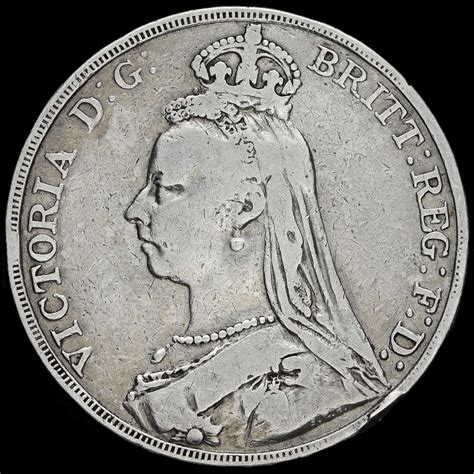 Queen Victoria Jubilee Head Silver Crown Fine