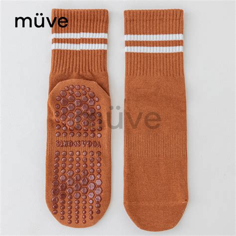 Jual Muve Jisoo Kaos Kaki Stripe Panjang Yoga Olahraga Non Slip