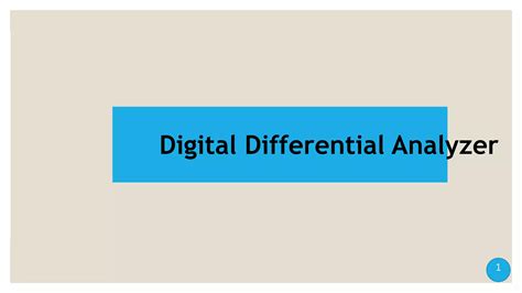 Digital differential analyzer | PPT