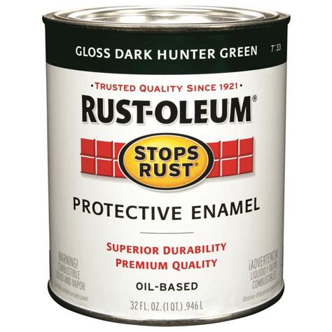 Shop Rust Oleum Stops Rust Dark Hunter Green Gloss Oil Based Enamel