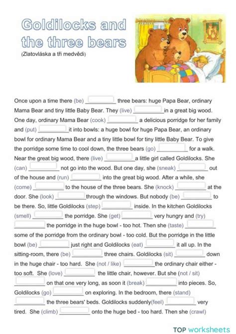 Goldilocks and the three bears. Interactive worksheet | TopWorksheets