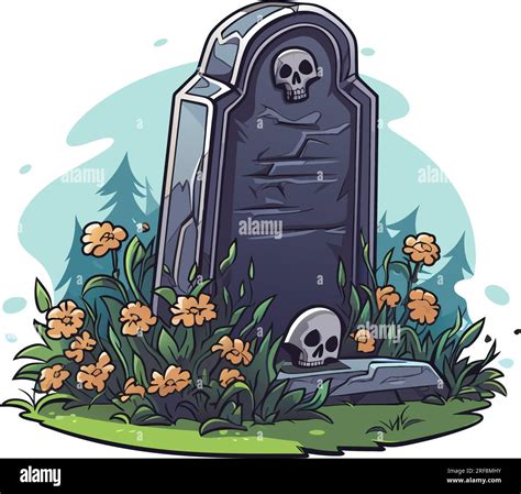 Vector Old Cemetery Gravestone And Headstone Rip Tombstone With