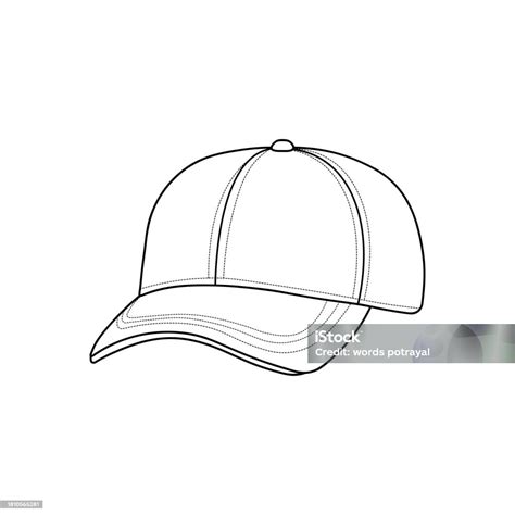 Hand Drawn Kids Drawing Cartoon Vector Illustration Baseball Cap Isolated On White Background ...