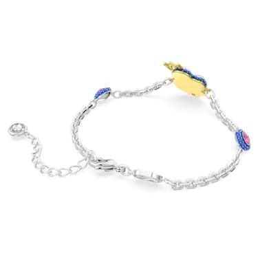 Pulsera Pop Swan Cisne Azul Ba O De Rodio Swarovski