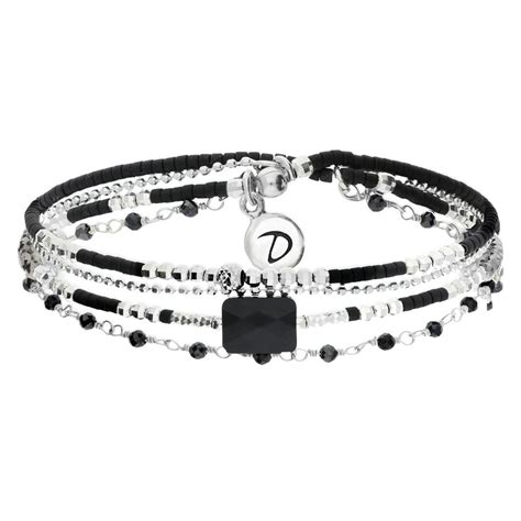 BRACELET SHINY CRISTAL ROND CHAINE NOIR BRACELETS Bracelets