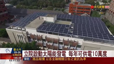 立法院啟動太陽能發電 每年可供電10萬度