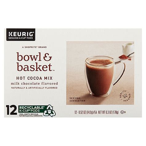 Bowl And Basket Milk Chocolate Flavored Hot Cocoa Mix K Cup Pods 0 52 Oz 12 Count