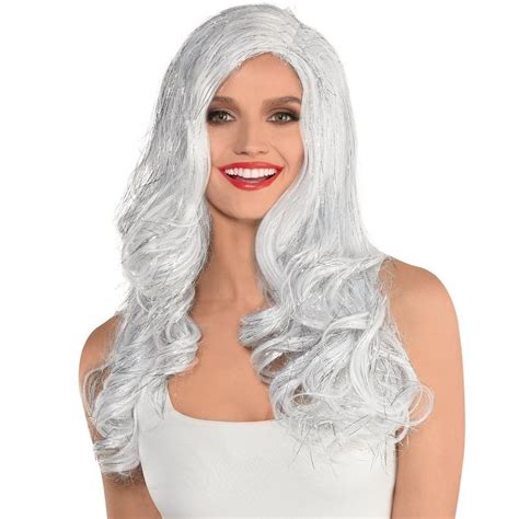 Silver Long Glam Wig Party City