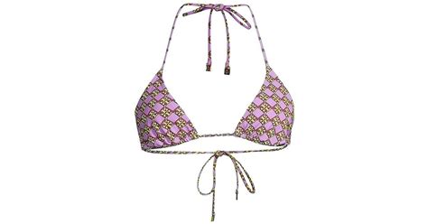 Tory Burch Synthetic Printed String Bikini Top Lyst