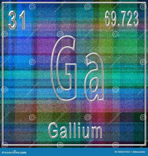 Gallium Chemical Element Sign With Atomic Number And Atomic Weight