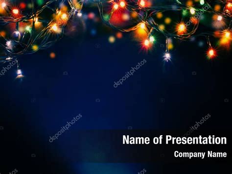 Garland festive christmas lights PowerPoint Template - Garland festive ...