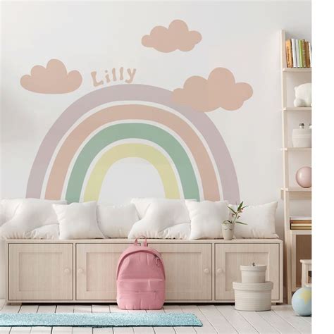 Wandtattoo Regenbogen Pastell Rainbow Wall Decal Rainbow Wall