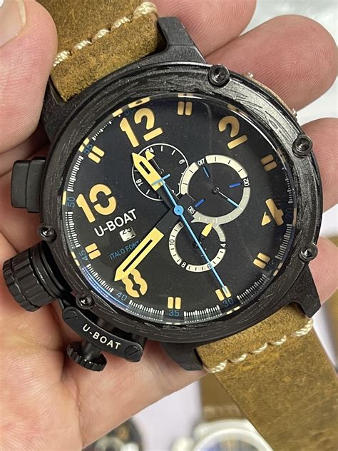 Reloj Mecánico en U para hombre automático negro U51 cuero de vaca