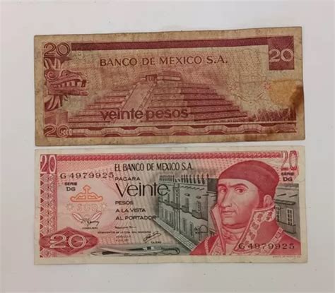 Billetes De 20 Pesos Mexicanos De 1972 1977 Lote 120 Pzas En Venta En