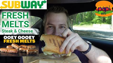 Subway NEW Fresh Melts Steak Cheese Review YouTube