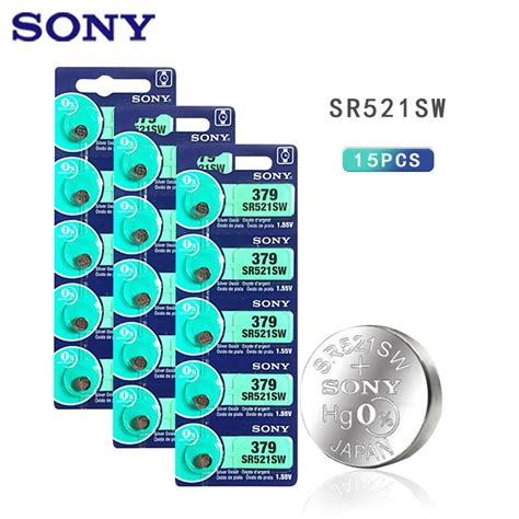 15PC 100 Original SONY 379 SR521SW AG0 D379 SR63 V379 1 55V Silver