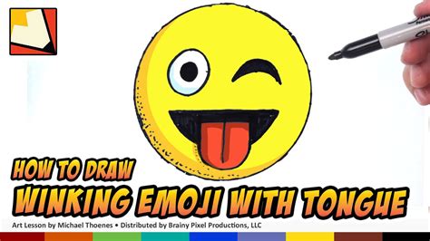 How To Draw Emojis Winking With Tongue Sticking Out Step By Step