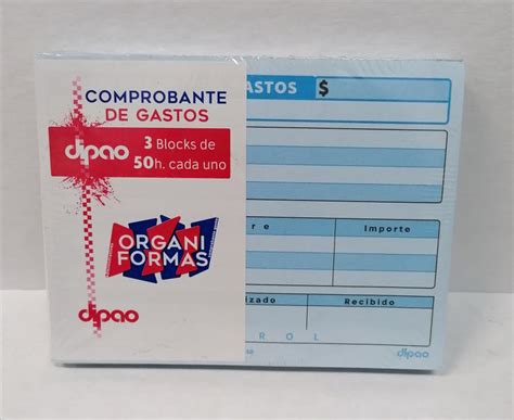 BLOCK COMPROBANTE DE GASTOS DIPAO Papelería Manolo