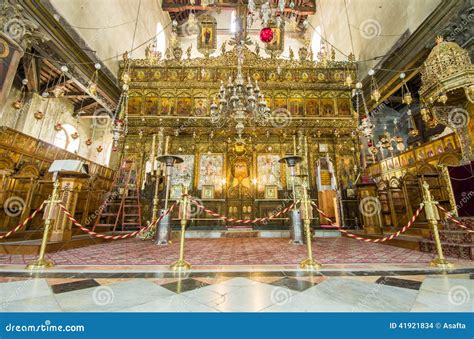 Iglesia Del Interior De La Natividad Belén Israel Foto De Archivo