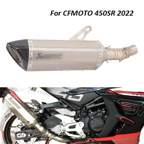 Slip For CFMOTO 450SR 2022 Titanium Exhaust Tips Mid Tail Pipe Modified