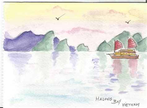 Halong Bay Vietnam Halong Bay Vietnam Drawings Painting