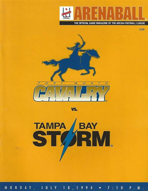 1994 Fort Worth Cavalry Vs Tampa Bay Storm Arena Football Program