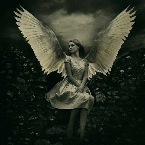 Gothic Angel Statue with White Wings