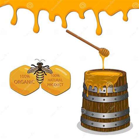 Bee Eating Honey Stock Vector Illustration Of Logo Liquid 84098458