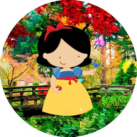 Painel Festa Redondo Branca De Neve Cute 1 50x1 50c elástico Shopee